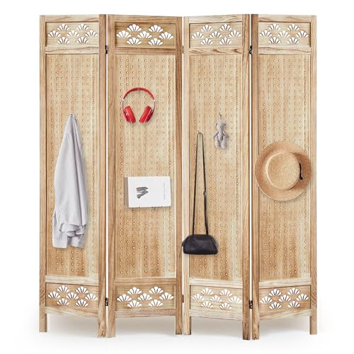 4 Panel With Holes & Carved-natural