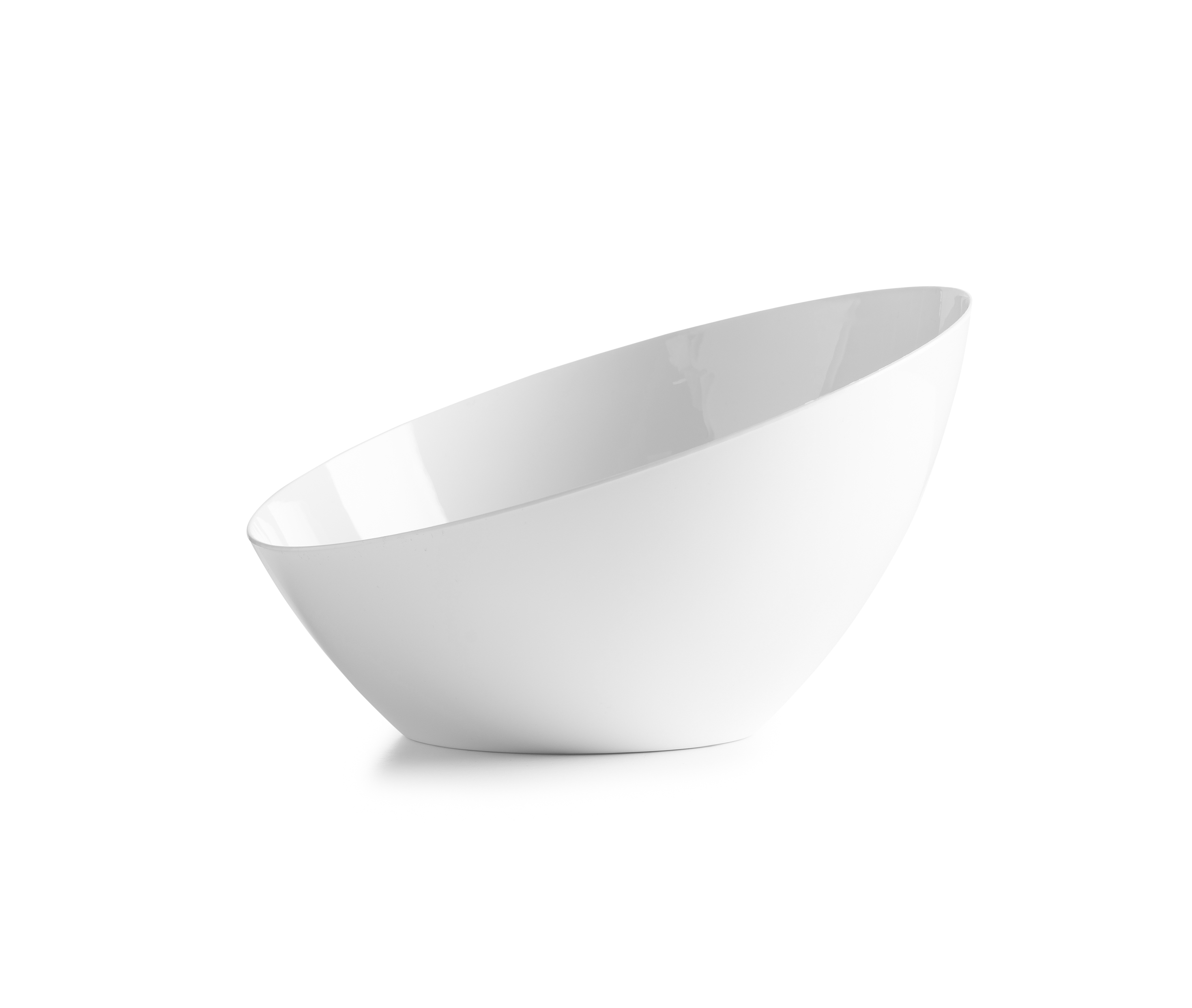 5-Pack White Angled Plastic Serving Bowls - Durable & Stylish Salad, Snack, Dessert Bowls for Parties, Picnics & Home Dining