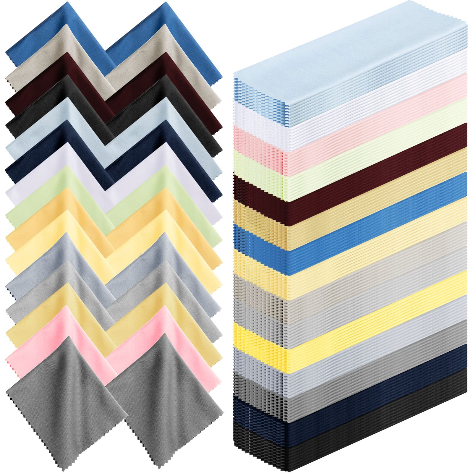 300 Pcs Microfiber Cleaning Cloths for Glasses, Camera Lenses, Phones & Screens - 6x7 Inch Assorted Colors - Perfect for Eyeglasses, Smartphones, Laptops, TVs & Electronics Care