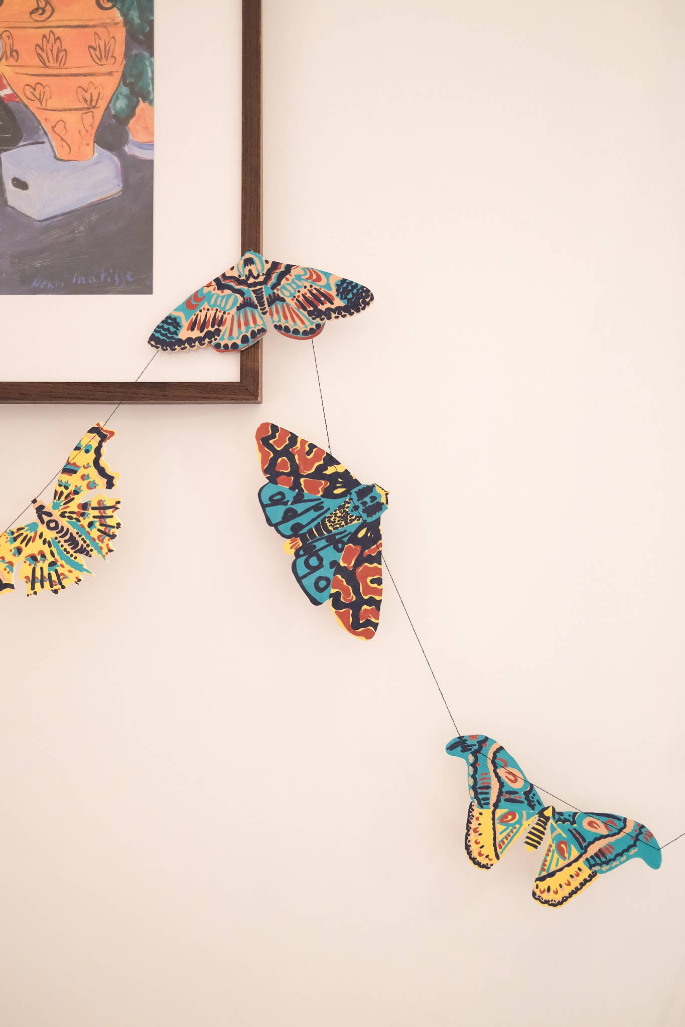 Handmade Moth Sewn Garland - Boho Home Decor for Wall, Nursery, Wedding & Party Backdrop | Natural Cotton & Linen Fabric