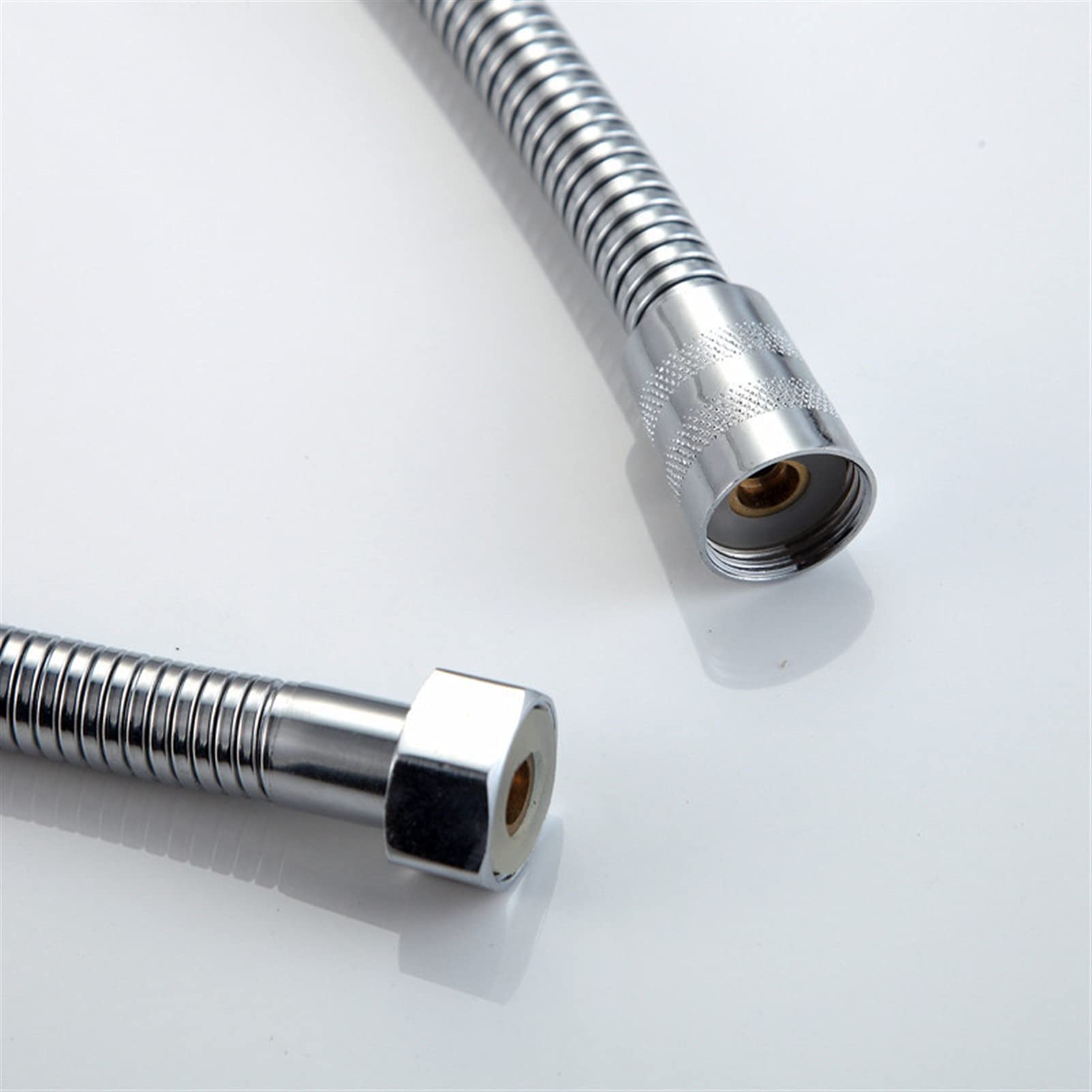 Stainless Steel Shower Hose 1.5m (1/2 Inch) - Flexible Explosion-Proof Bathroom Extension Tube with Spring Design - Perfect for Shower Head Replacement & Bathroom Accessories Upgrade (Silver)