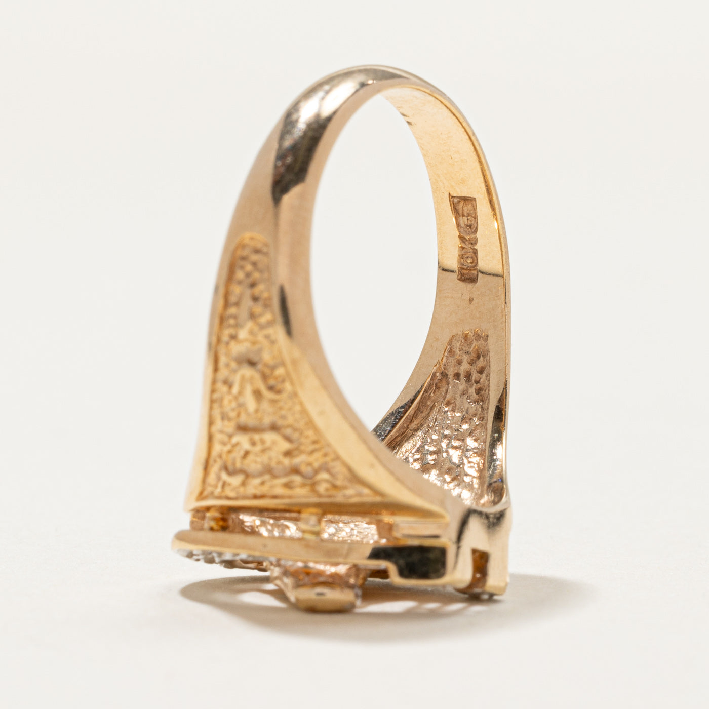 Horseshoe & Horse Diamond Ring for Women - 0.28ctw Genuine Diamond Jewelry - Size 10 - Perfect for Equestrian Gifts, Western Fashion & Cowgirl Style Accessories