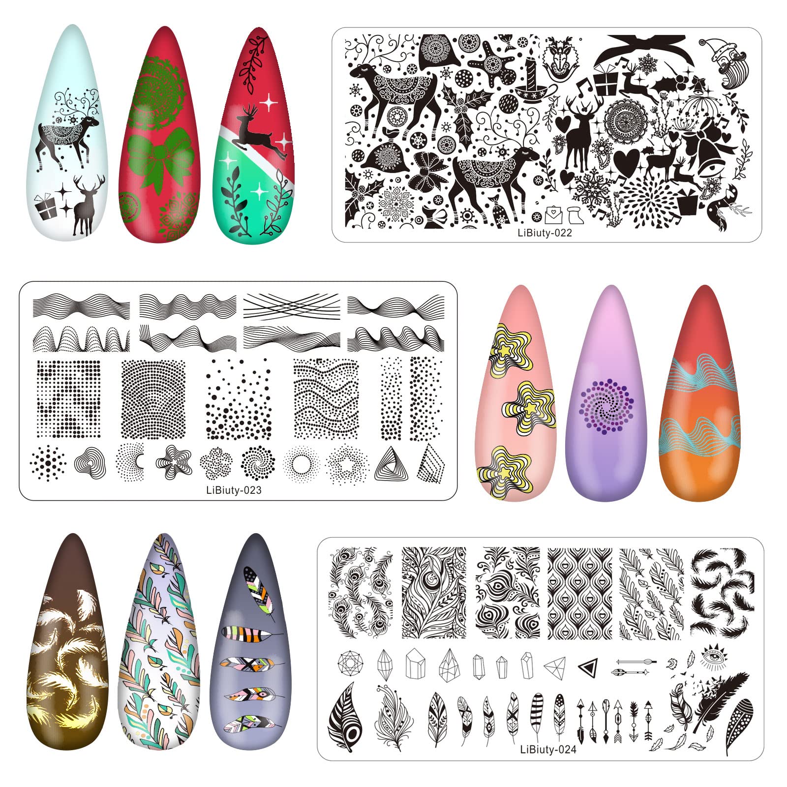12PCS Nail Stamping Plates Set with 8PCS 8ml Nail Polish, Stamper, Scraper & Storage Bag - Includes 4 Free Stamper Heads for DIY Nail Art Designs - Perfect for Home Salon, Manicure Parties & Professional Nail Artists