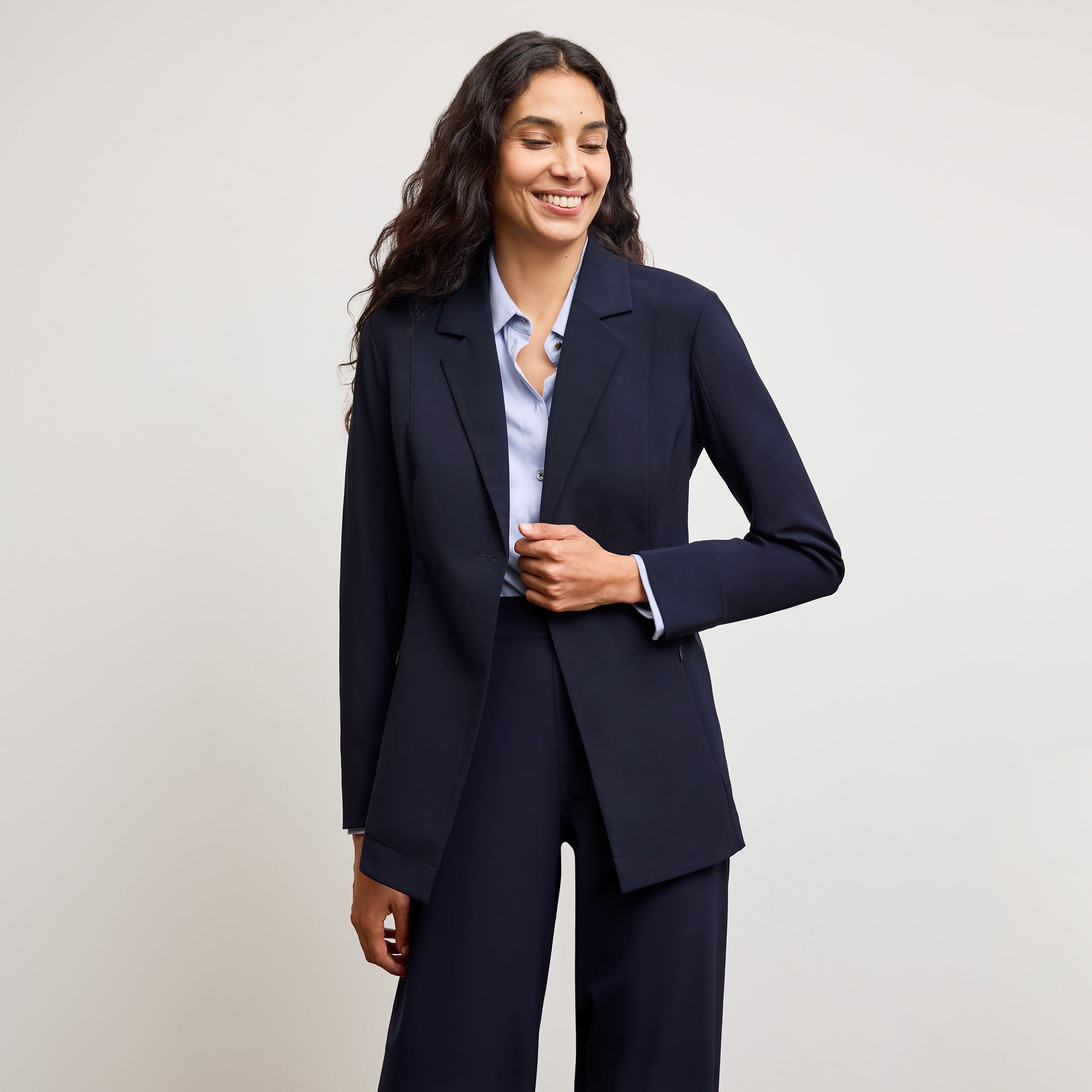 Elena Travel Culotte Pants - OrigamiTech Wrinkle-Free Dark Navy for Women | Perfect for Business Trips & Casual Outings