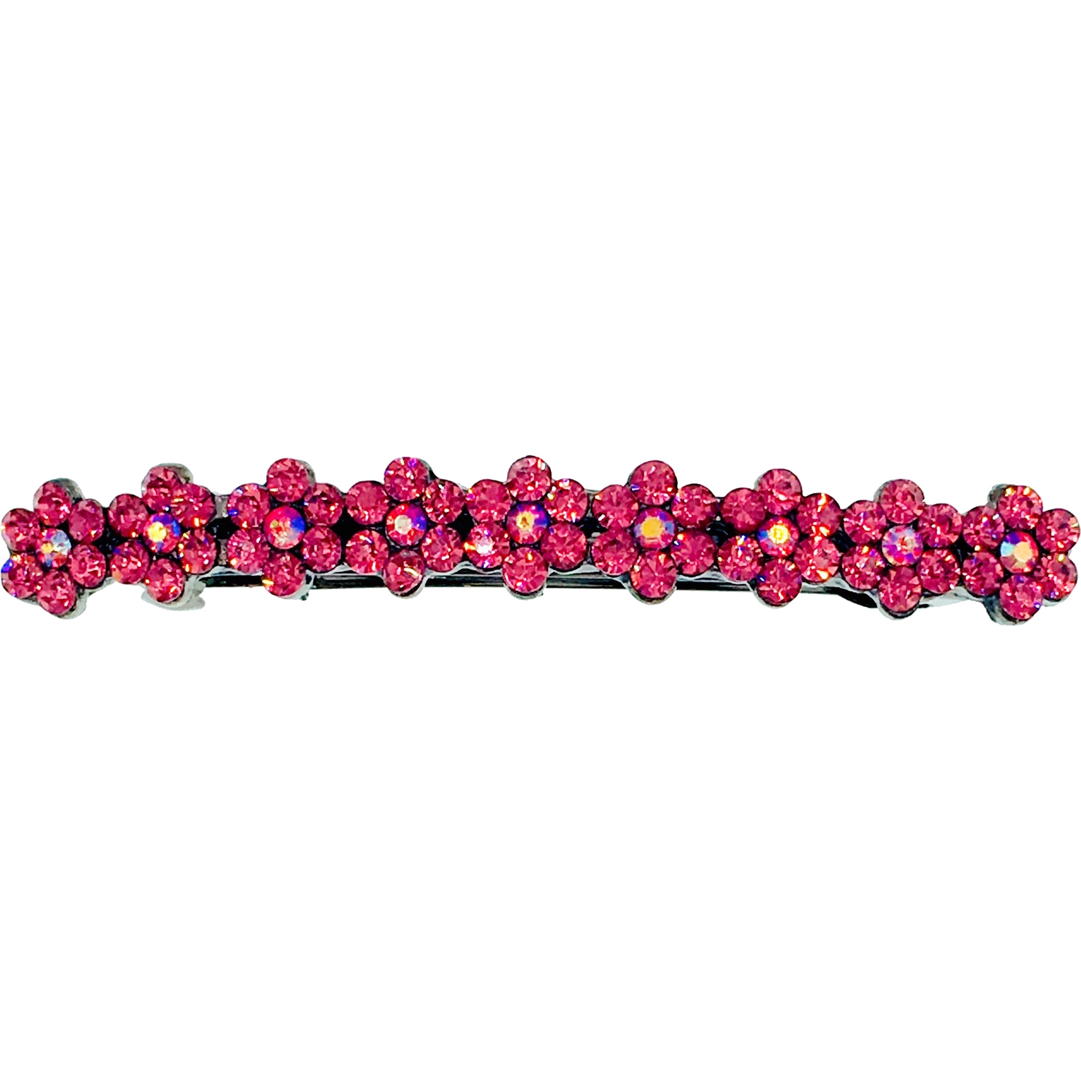 Swarovski Crystal Small Daisy Barrette Hair Clip - Black Base with Blue, Pink, Red, Purple, Green, Gray, Brown & AB Colors | Perfect for Weddings, Parties & Everyday Hair Accessories
