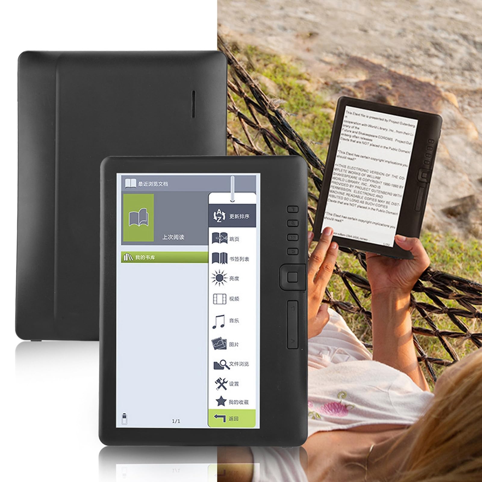 8GB Ebook Reader - Portable Ereader Device with Large Storage for Digital Books | Perfect for Travel, Commuting & Reading On The Go