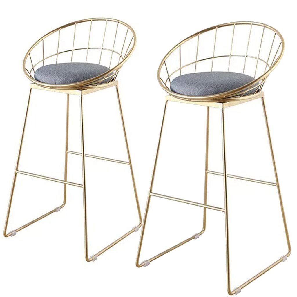 Velvet Upholstered Bar Stools Set of 2 with Metal Backrest, 350 lbs Capacity Kitchen Counter Chairs for Breakfast, Pub, and Home Bar Use