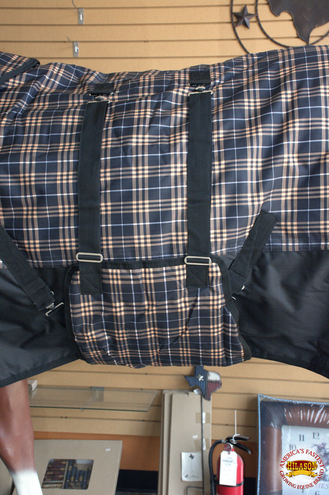 Hilason 1200D Winter Waterproof Turnout Horse Blanket with Belly Wrap - Heavy Duty 66