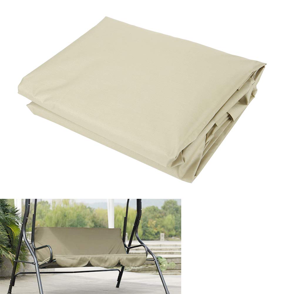 Waterproof 3-Person Patio Swing Chair Cover - Outdoor Canopy for Garden, Poolside, Balcony & Backyard (Beige) | UV Protection & All-Weather Use