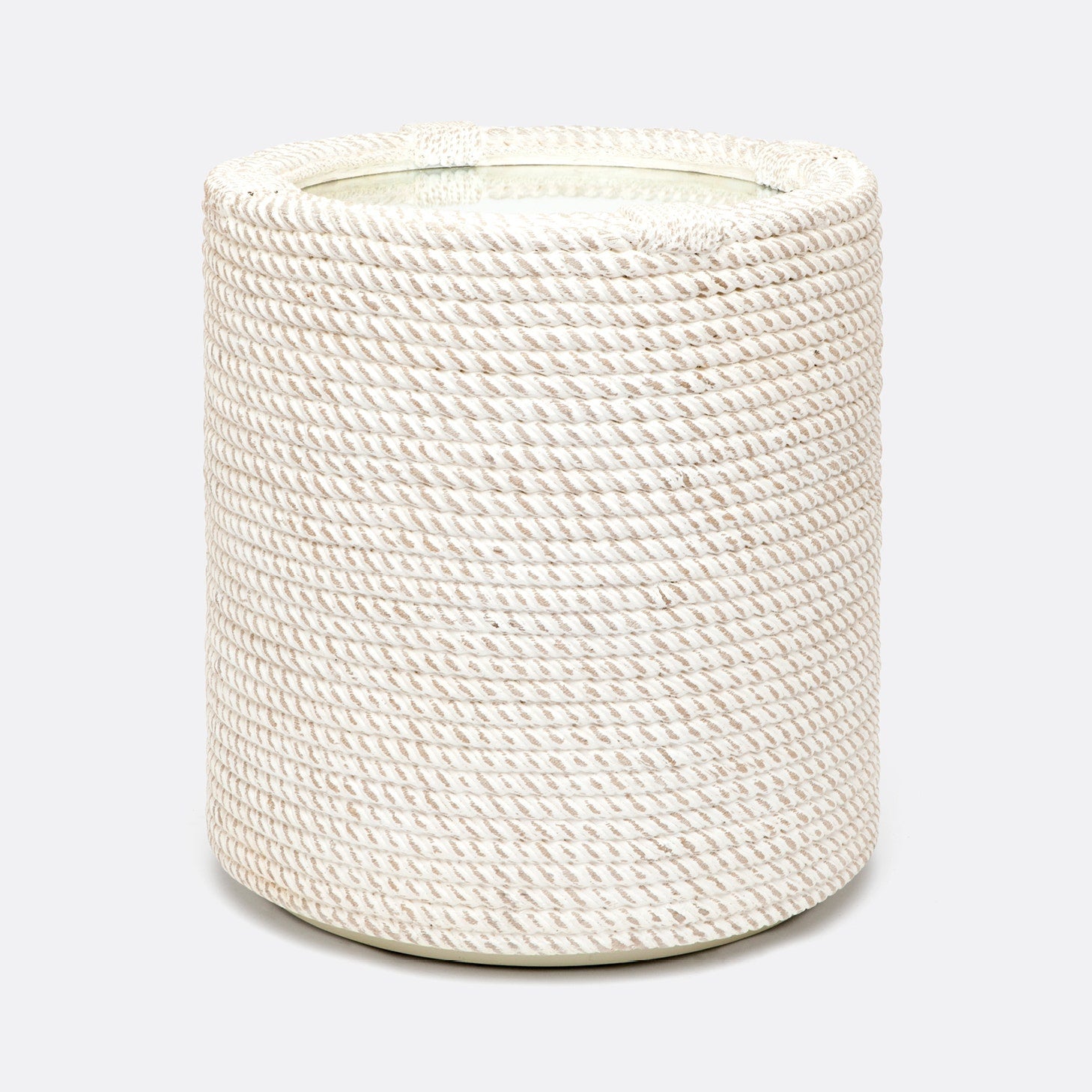 Shired Island Rope Side Table - Natural Woven Rattan End Table with Wooden Top - Perfect for Patio, Beach House, or Boho Home Decor