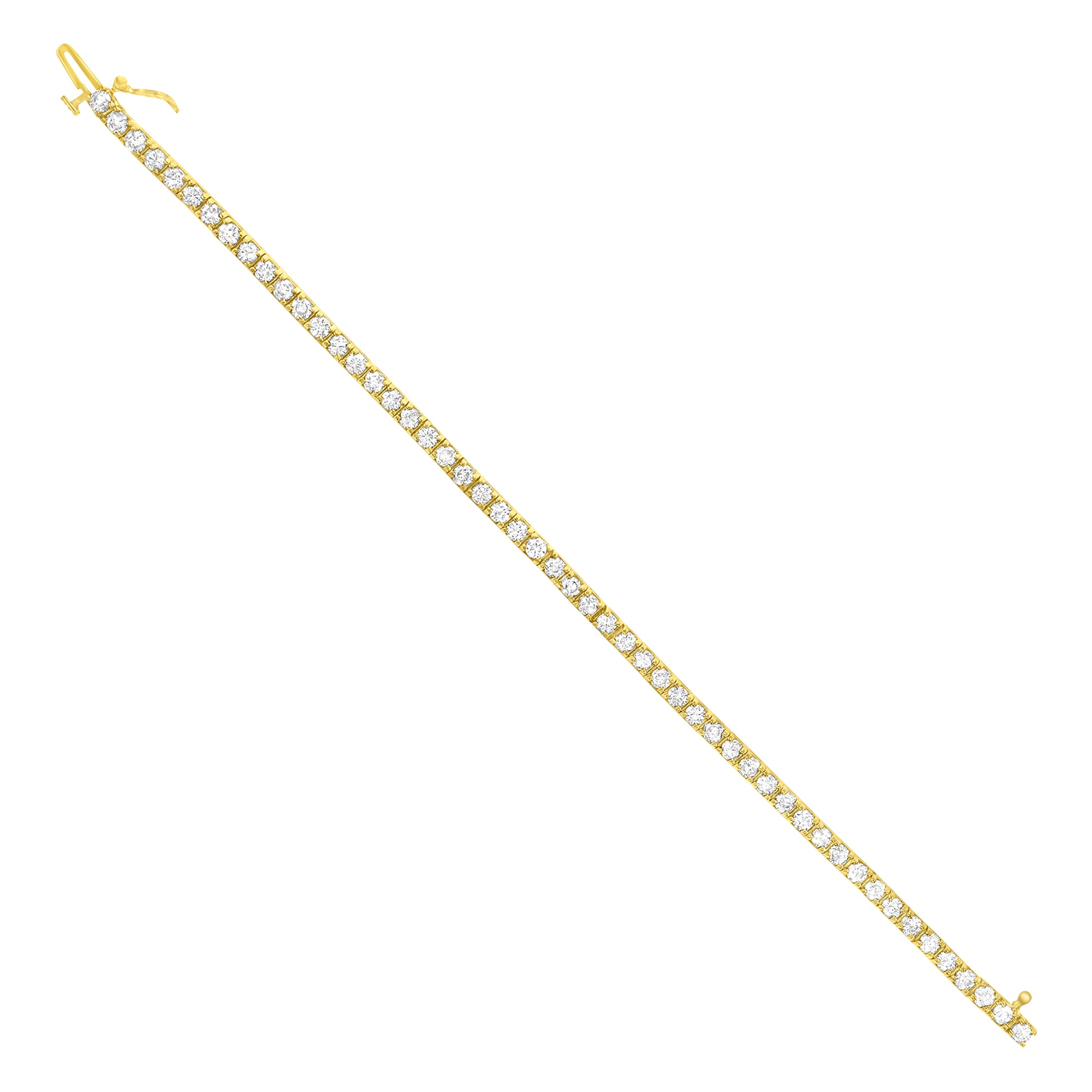 5 Carat Classic Diamond Tennis Bracelet in 14k Yellow Gold - Elegant Jewelry for Women, Perfect for Weddings, Anniversaries & Special Occasions