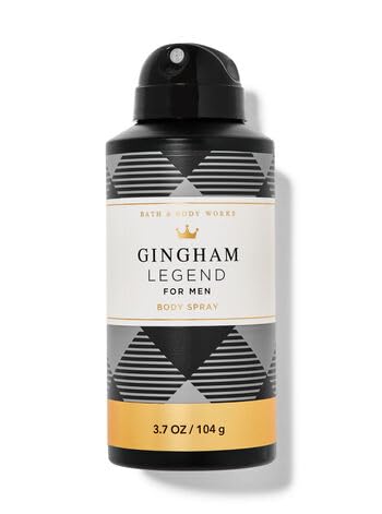 Gingham Legend for Men Deodorizing Body Spray, 3.7 oz - Fresh Scent Cologne for Daily Use, Gym & Work - Packaging Style May Vary