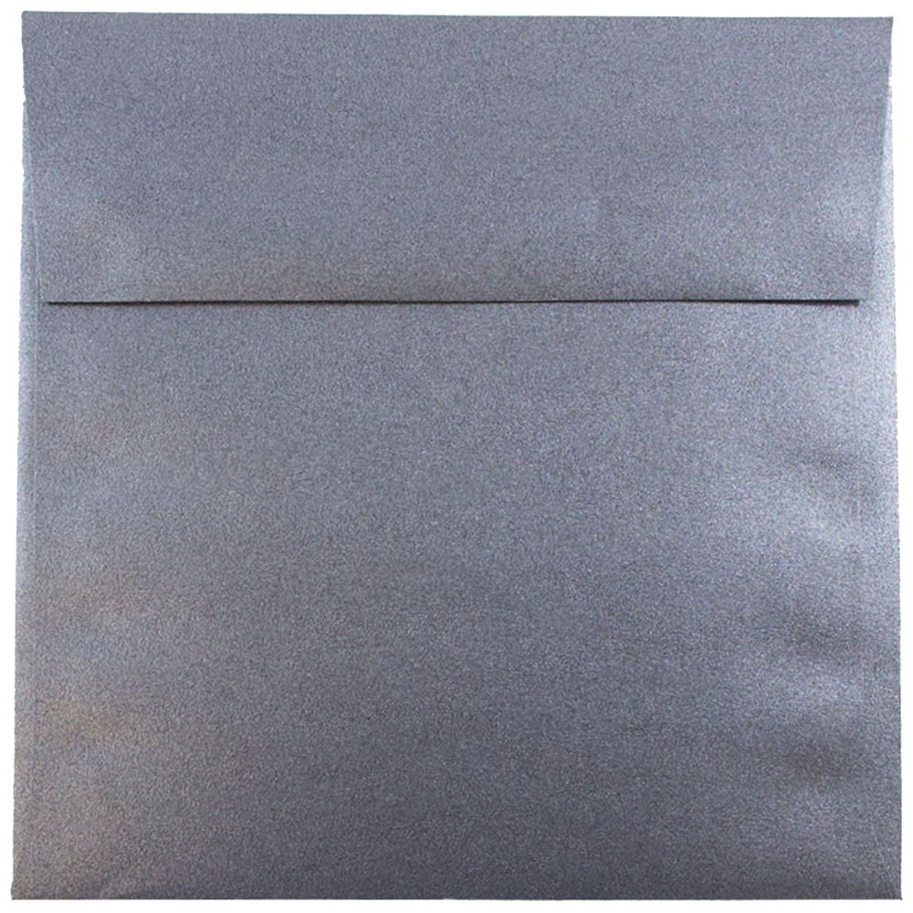 JAM PAPER 6x6 Inch Square Metallic Invitation Envelopes - Premium Anthracite Stardream Paper - Bulk Pack of 250 Envelopes per Box - Perfect for Wedding Invitations, Greeting Cards & Special Events