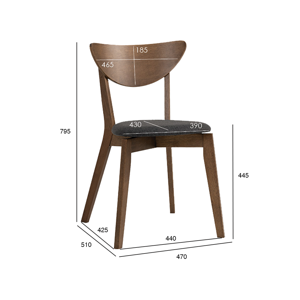 Harper Dining Chair - Modern Wooden Dining Room Chair with Upholstered Seat - Perfect for Kitchen, Dining Room, and Home Office Use