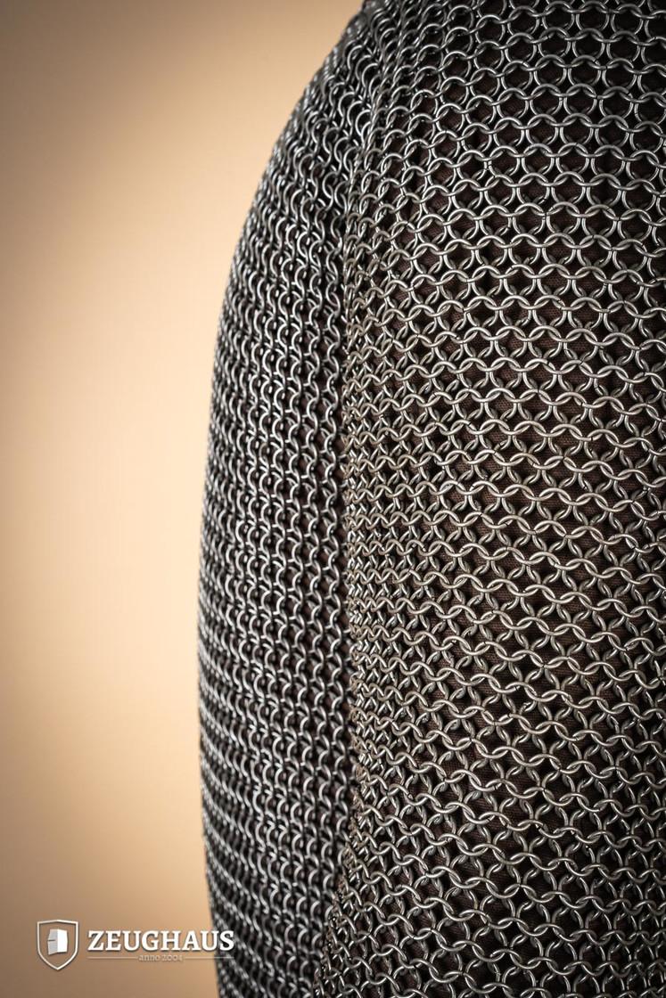 Chainmail Hauberk Armor - 9mm Steel Round Ring Medieval Knight Costume for LARP, Cosplay & Renaissance Fairs | Oil-Finished for Durability & Authentic Look