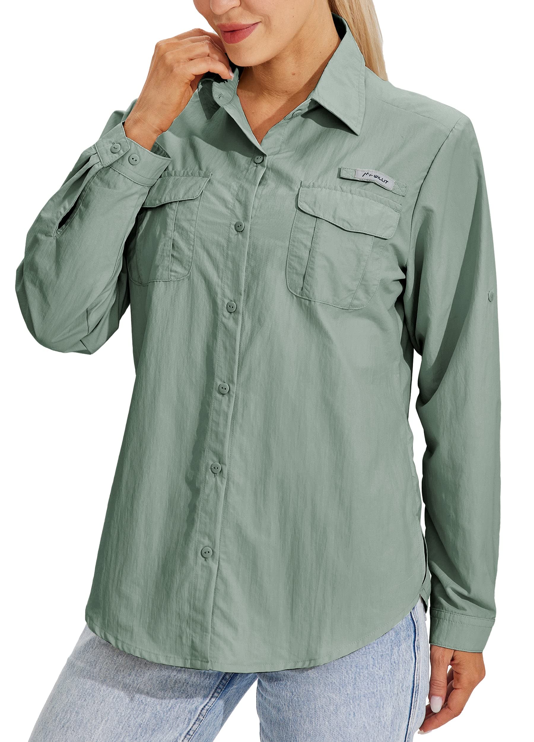 Willit Women's UPF 50+ Sun Protection Long Sleeve Shirt - Quick Dry SPF Fishing & Hiking Shirt for Outdoor Activities - Perfect for Beach, Camping and Summer Adventures