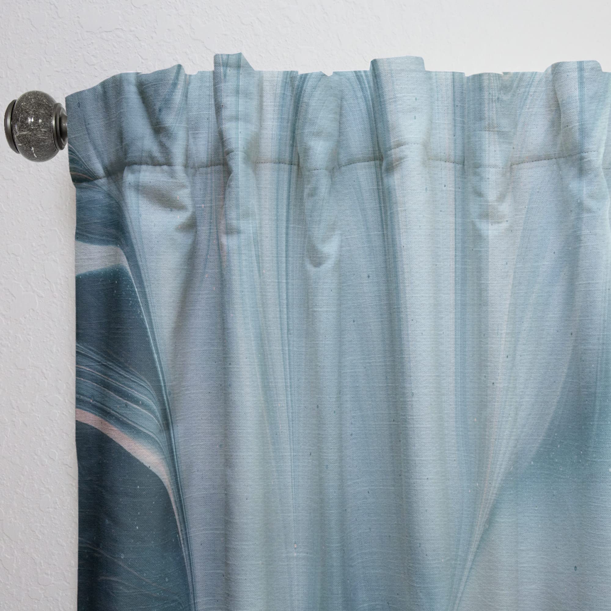 DesignQ Blue Modern Water I Thermal Insulated Curtains - Single Panel 52x108 - Elegant Window Treatments for Bedroom & Living Room | Perfect for Energy Efficiency & Light Control