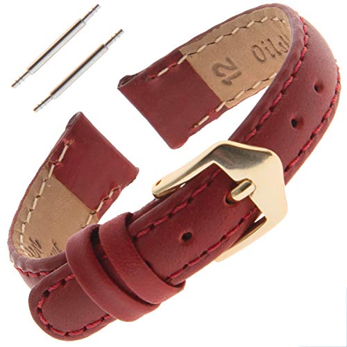 Red, Gold-Tone Buckle
