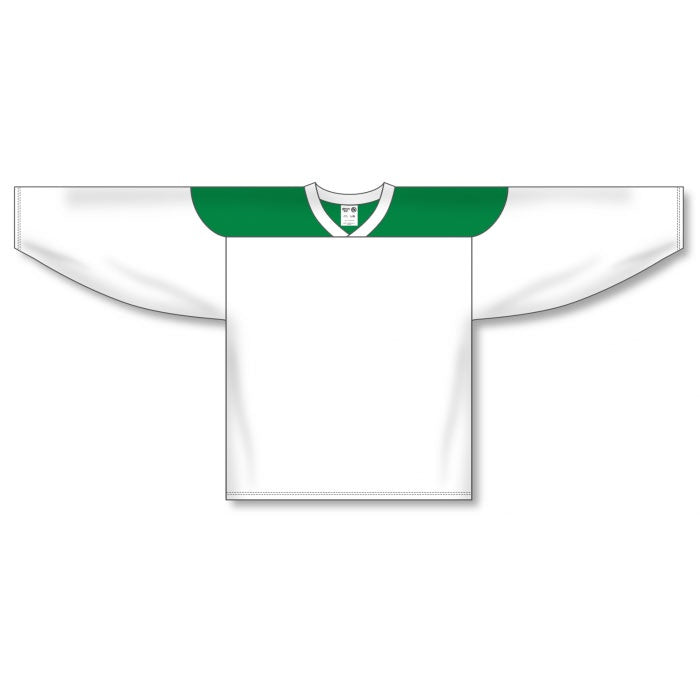 Custom Athletic Knit White & Kelly Green 6100 Jersey - Breathable Performance Sports Shirt for Football, Soccer & Team Uniforms