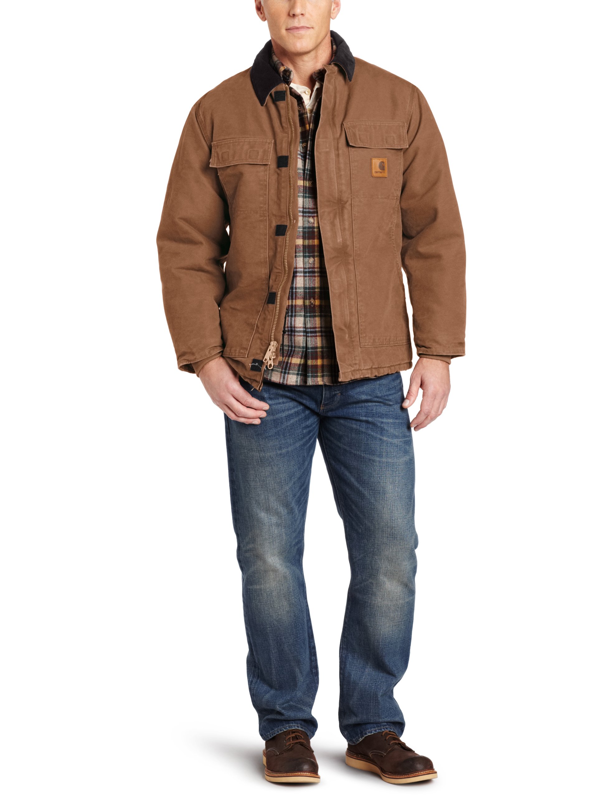 Carhartt Men's Arctic Quilt Lined Sandstone Traditional Coat C26 - Heavy Duty Winter Work Jacket for Cold Weather, Durable & Warm - Ideal for Construction, Outdoor Jobs and Harsh Winter Conditions