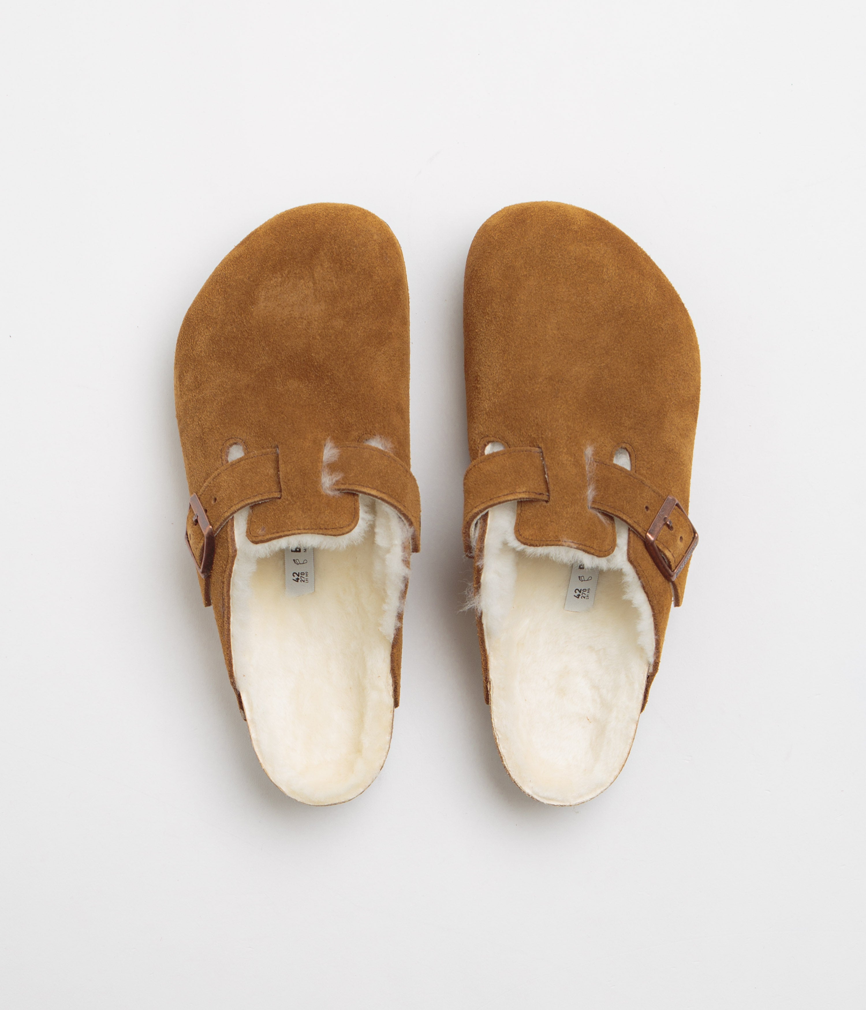 Birkenstock Boston Shearling Sandals for Women & Men - Soft Mink Suede Clogs with Arch Support - Cozy House Slippers for Indoor & Outdoor Wear