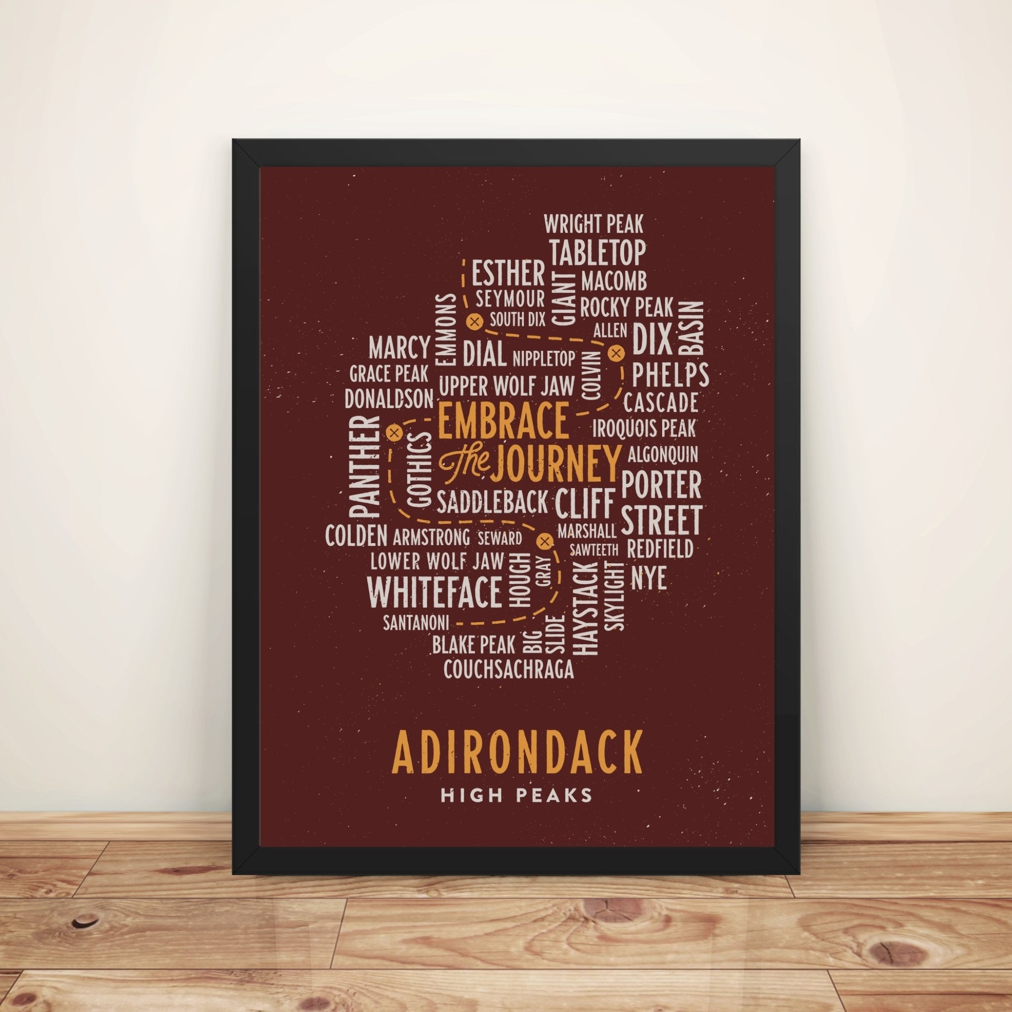 46 High Peaks Poster - Stunning Wall Art for Hiking & Outdoor Enthusiasts - Perfect for Home, Office & Cabin Decor