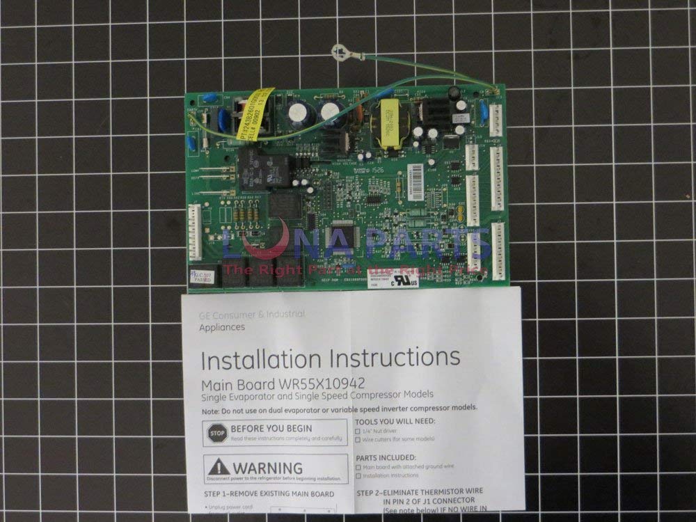 Original GE WR55X10942 WR55X10056 WR55X10174 Refrigerator Control Board CPU Replacement Part - Compatible with GE Refrigerators for Smooth Cooling Performance in Kitchens & Homes