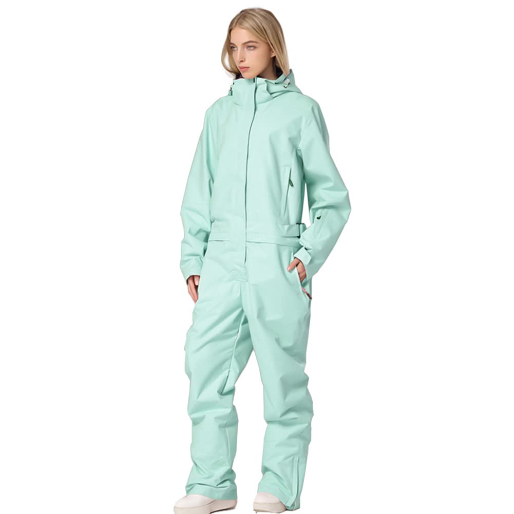 HOTIAN Women's Waterproof Ski Suit One Piece Jumpsuit - Winter Snowboard Overalls for Outdoor Snow Sports & Mountain Adventures