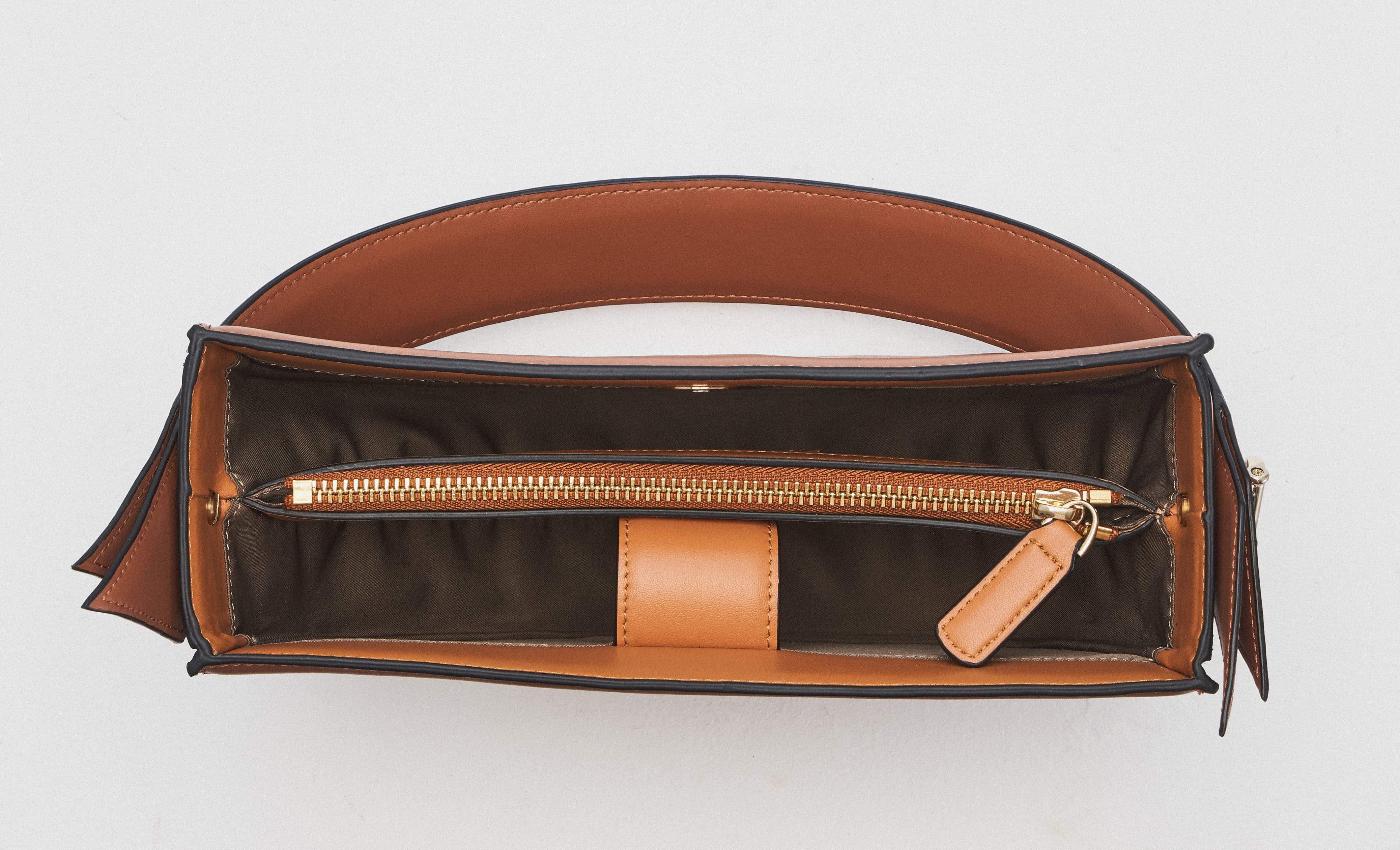 The ONE Bag - Stylish & Durable Crossbody Purse for Women (Caramel & Tan) - Perfect for Travel, Work & Everyday Use