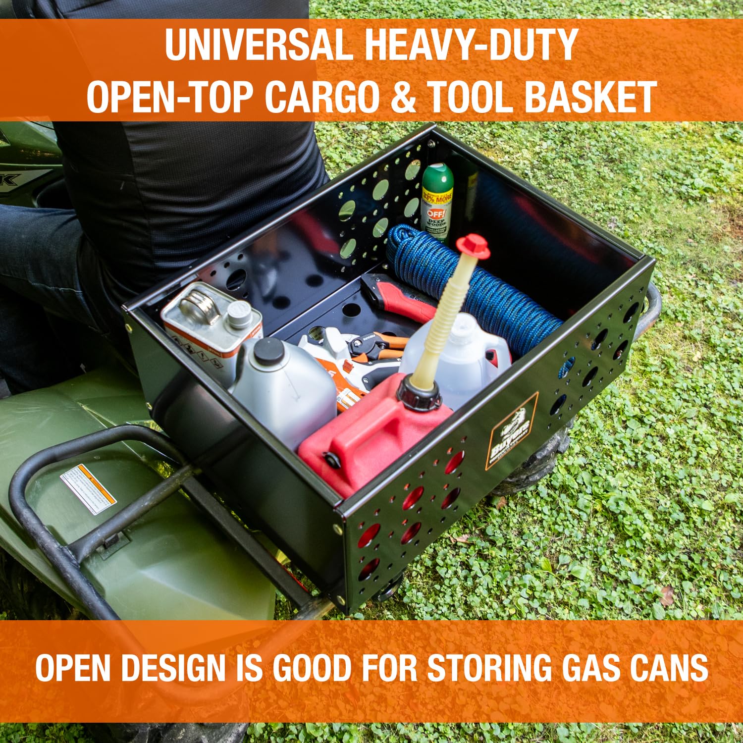 Buyers Products 1744124 Universal 18x10x24 Inch Multi-Purpose Truck Storage Basket - Heavy Duty Cargo Organizer for Tools, Equipment & Gear - Fits Trucks, Service Bodies, Tractors & UTVs - Perfect for Worksites, Farms & Outdoor Adventures