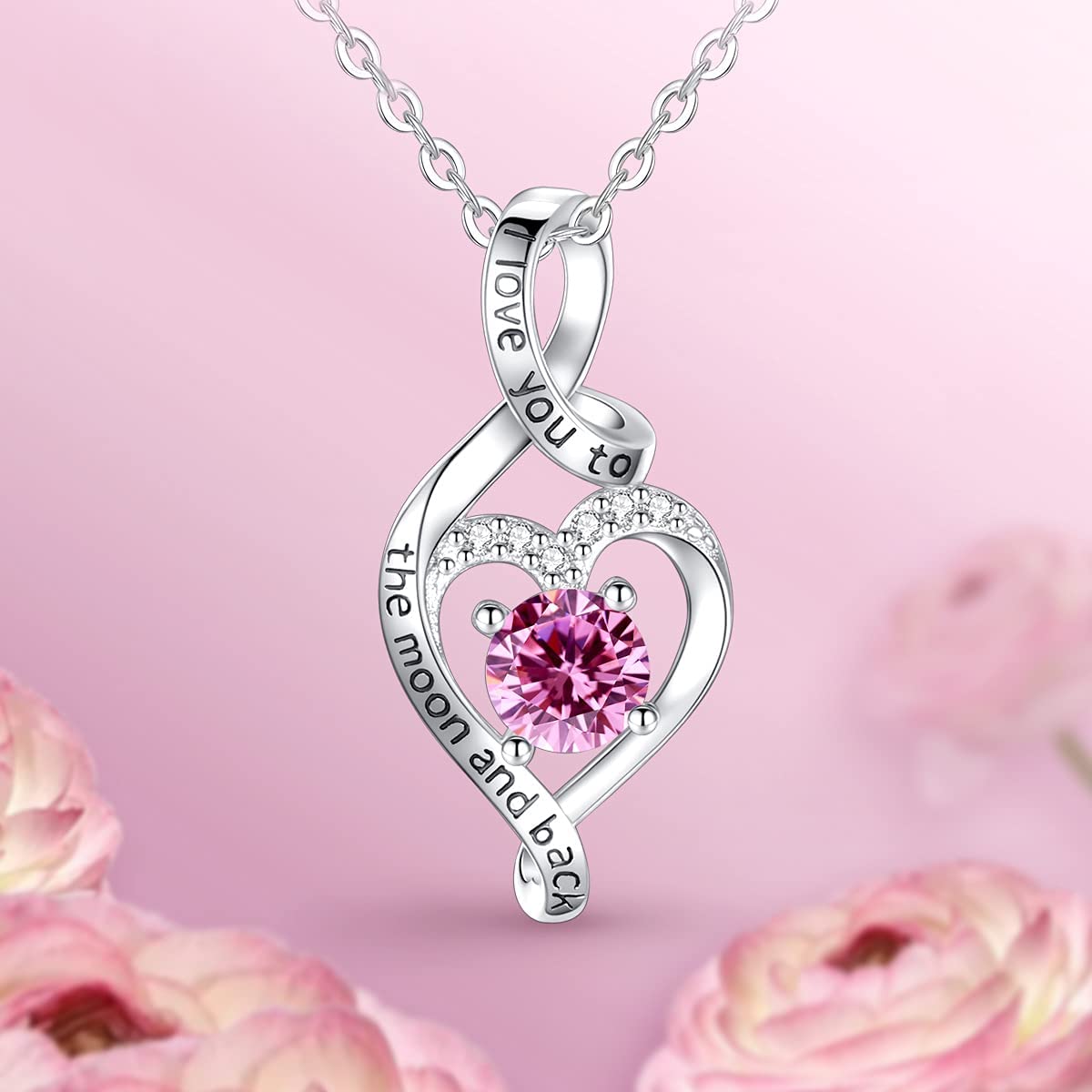 CELESTIA 925 Sterling Silver Birthstone Necklace for Women - 18 Inch Adjustable Chain - Perfect Gift for Birthday, Anniversary & Mother's Day | Elegant Jewelry for Everyday Wear & Special Occasions