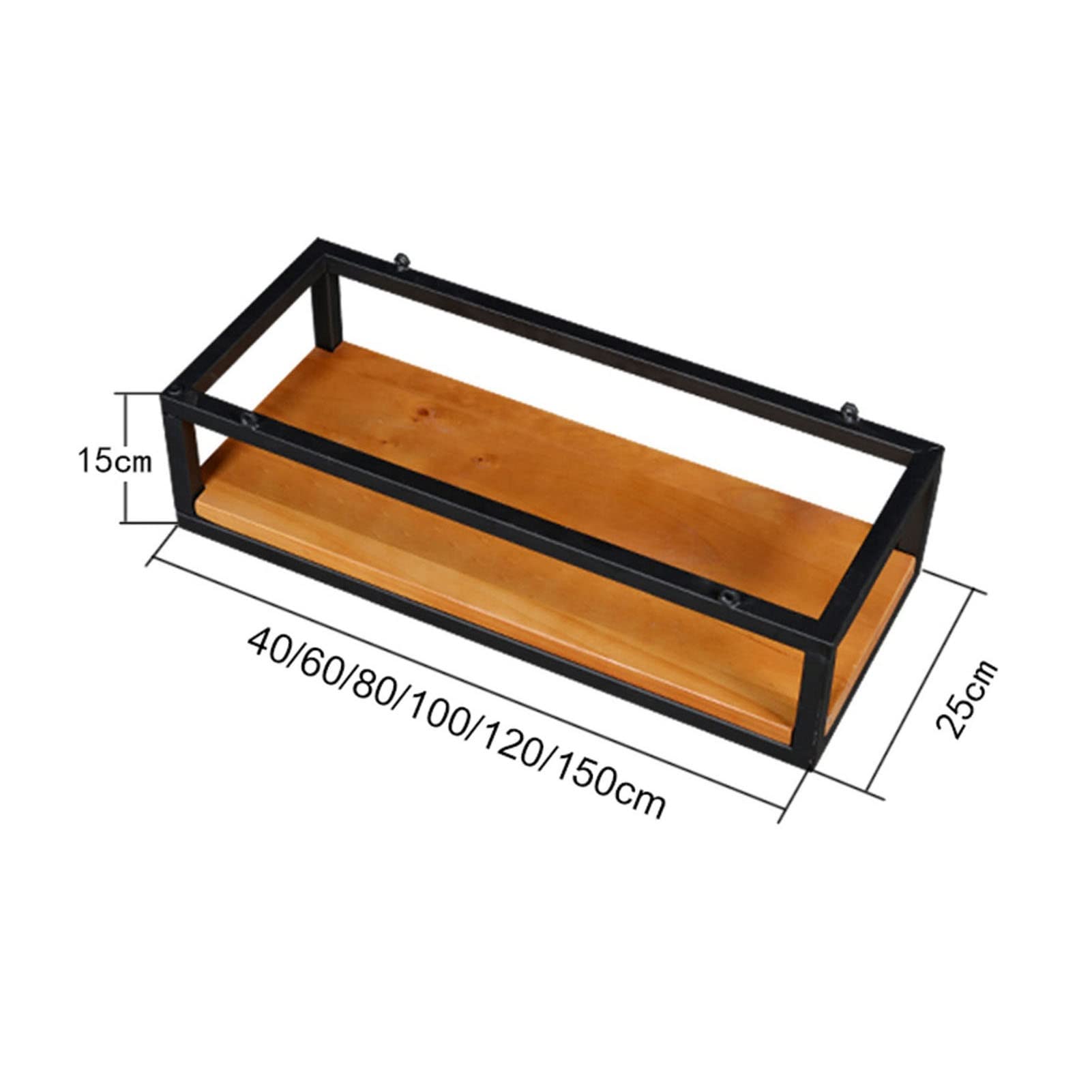 Industrial Floating Shelves for Kitchen & Bar - Solid Wood & Metal Iron Ceiling Shelf, Wall Mounted Pot Pan Rack, Hanging Basket for Storage & Decoration - Perfect for Restaurant, Home Decor & Flower Display