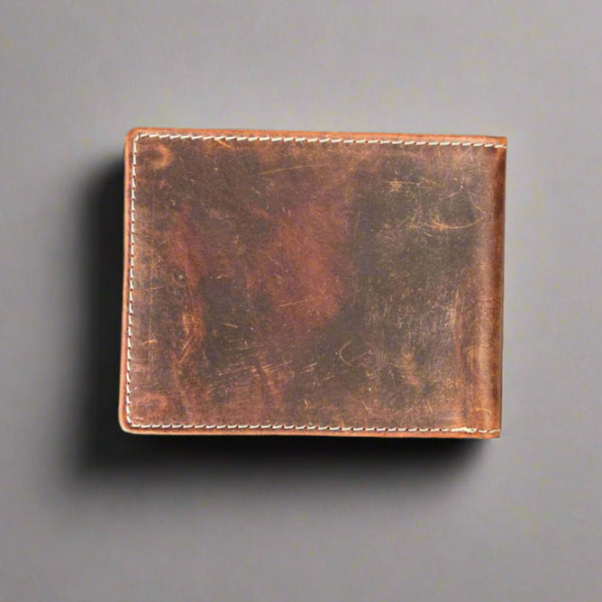 Men's Skull Embossed Bifold Leather Wallet - RFID Blocking Slim Wallet for Cash & Cards - Perfect for Everyday Use, Travel and Gifts