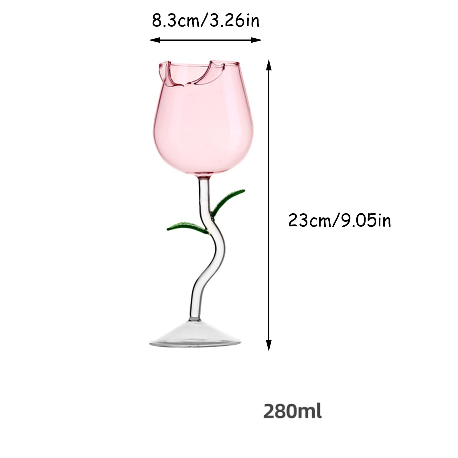 2Pcs Rose Flower Wine Glasses Set - Elegant Rose-Shaped Cocktail Glasses for Wine, Champagne & Cocktails - Perfect for Wedding, Anniversary Gifts, Romantic Dinners & Party Drinkware