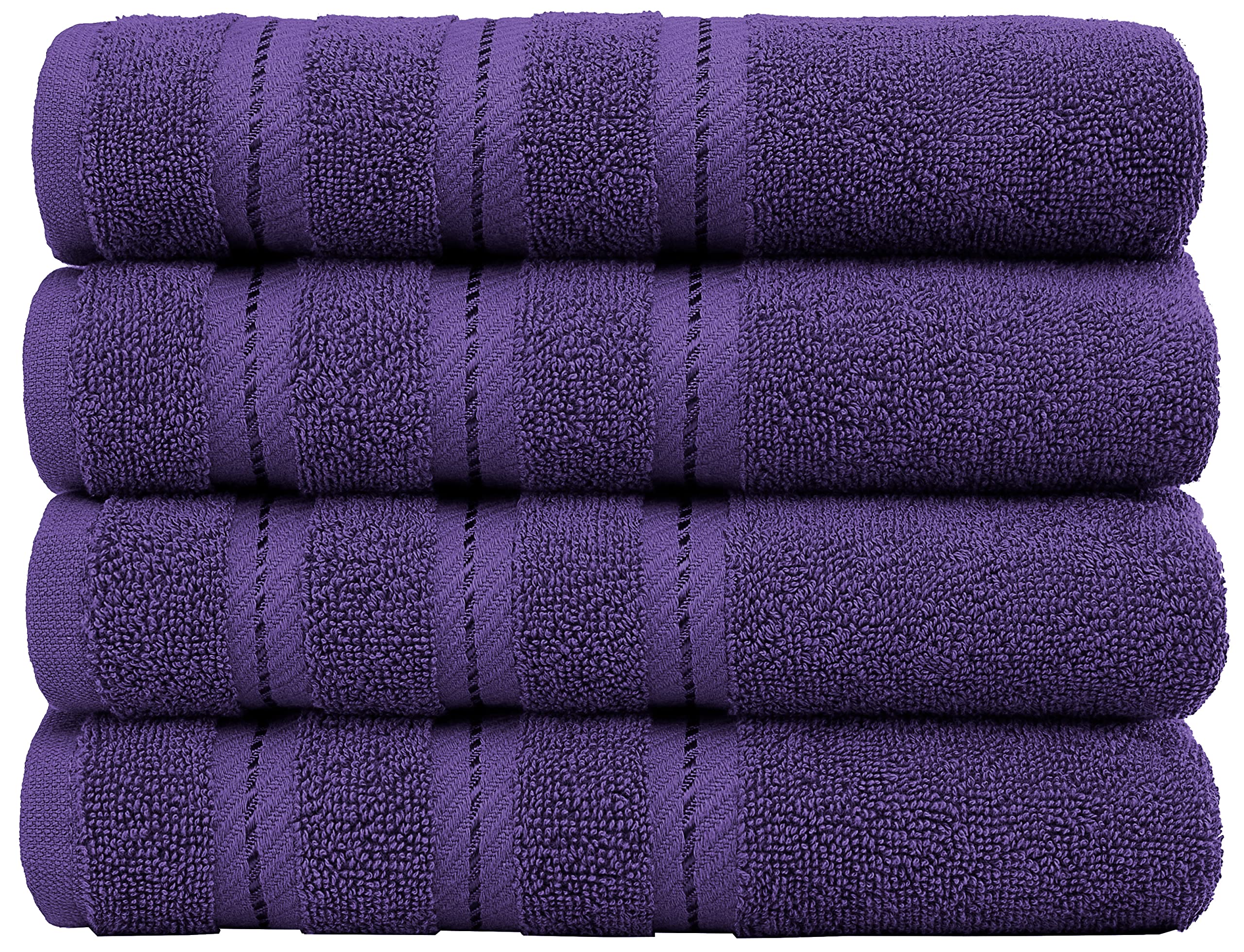 4-Piece Soft Purple Hand Towels Set - 16x28 Inch 100% Turkish Cotton, Highly Absorbent for Bathroom, Kitchen & Face - Premium American Soft Linen for Spa, Guest Bath & Luxury Home Use