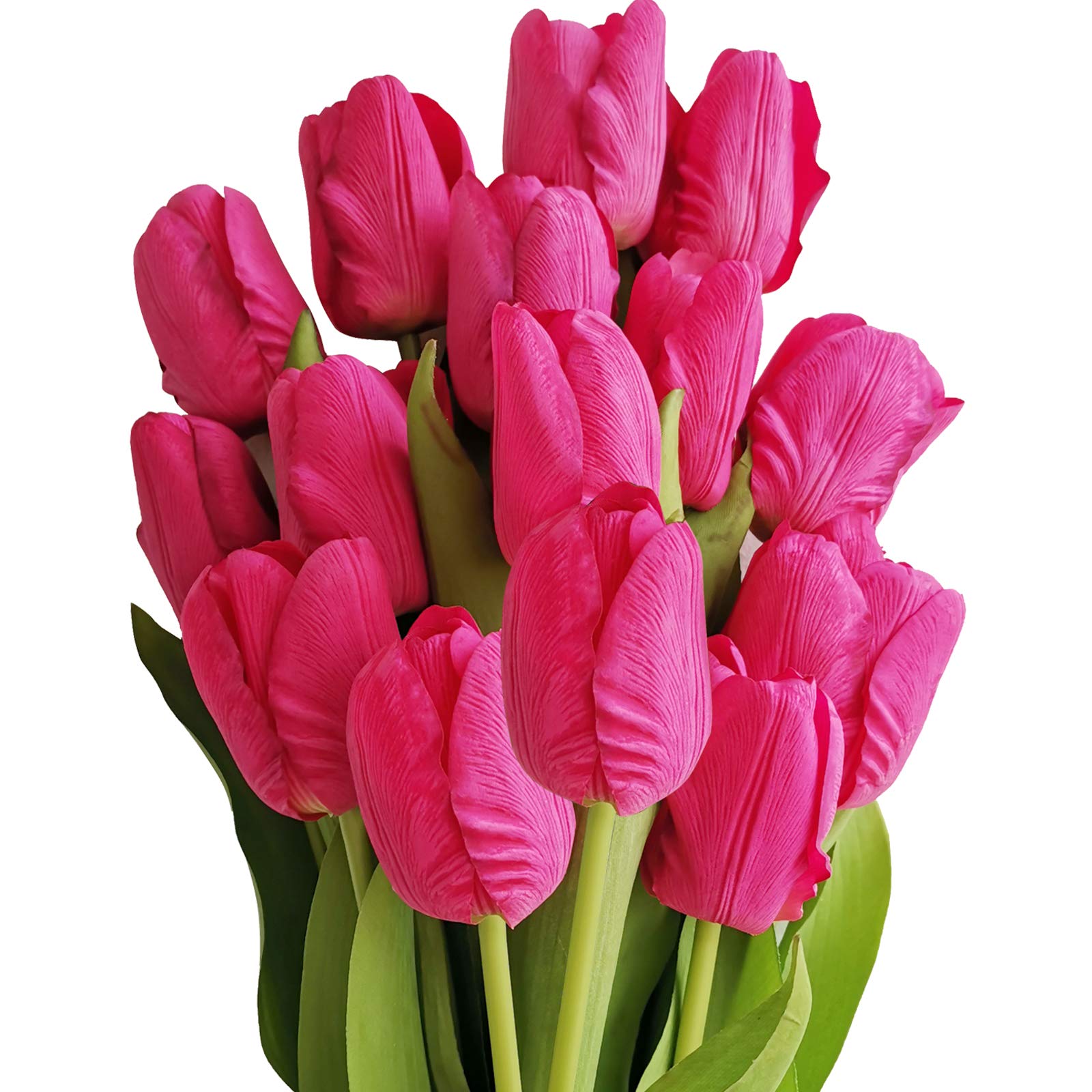 15 Heads Real Touch Silk Artificial Tulips Flowers - 13.4