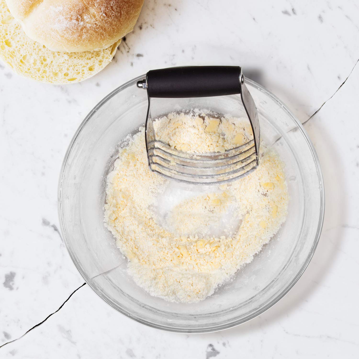 ALLTOP Stainless Steel Pastry Blender & Dough Cutter - Professional Baking Tool for Butter, Biscuits, Pie Crusts & Pastry Dough - Perfect for Kneading, Mixing & Creating Flaky, Fluffy Baked Goods - Ideal for Home Bakers & Professional Kitchens (1, Black)