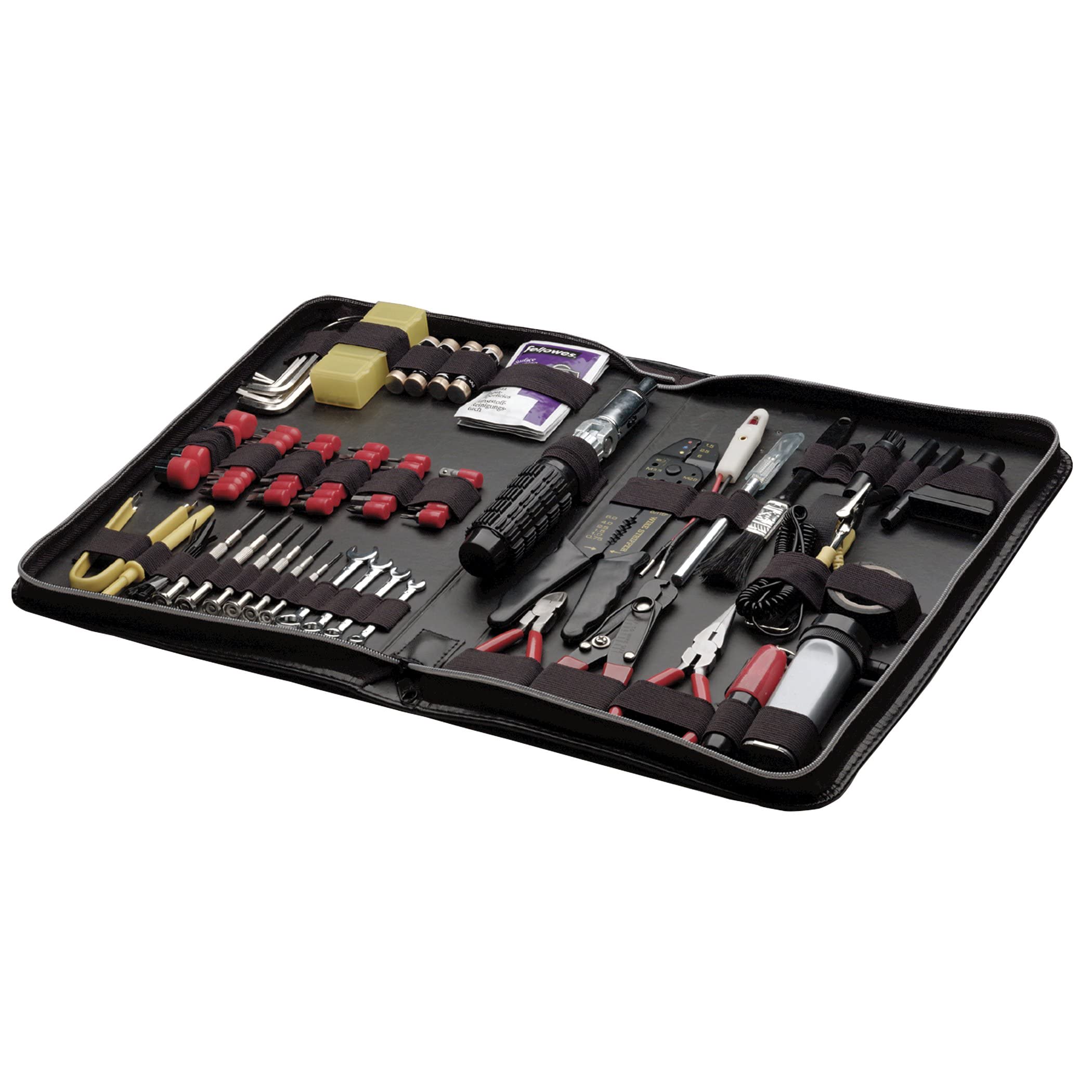 Fellowes 100-Piece Computer Repair Tool Kit with Case - Black (49107) | Essential Electronics Repair Tools for Laptops, PCs & Phones | Perfect for IT Professionals & DIY Tech Enthusiasts