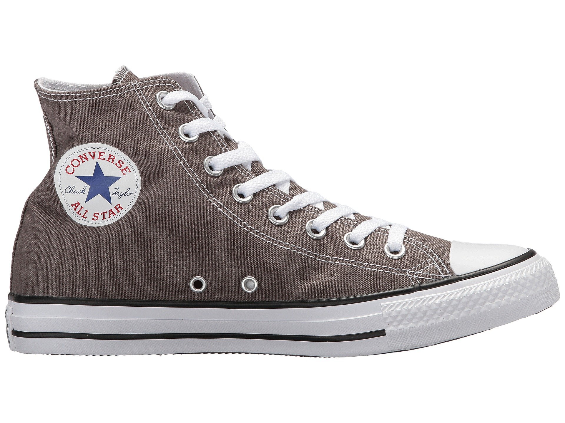 Converse Chuck Taylor All Star High Top Sneakers for Men & Women - Charcoal Canvas with White Sole - Size 7.5 - Classic Casual Shoes for Streetwear, Skateboarding & Everyday Fashion