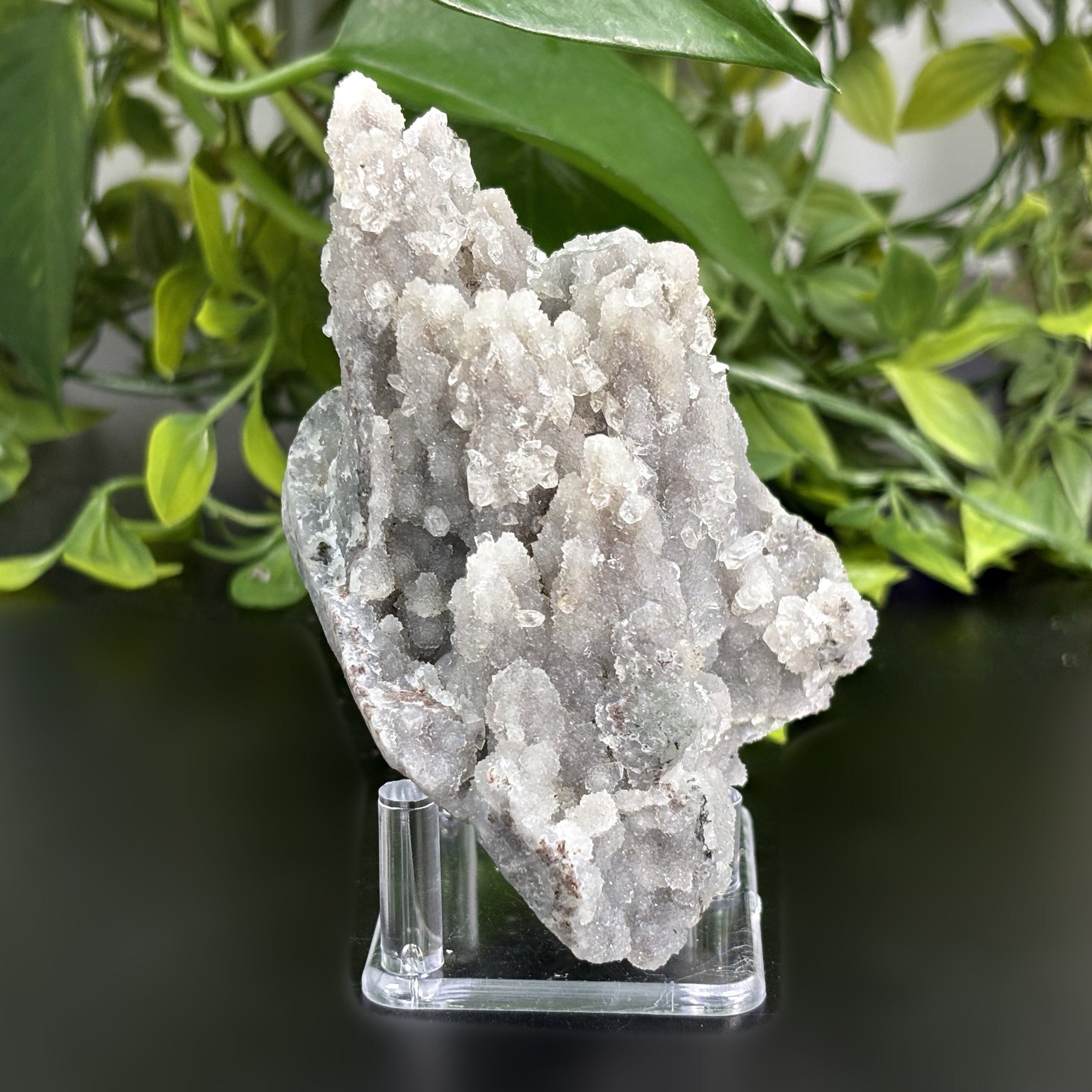 Natural Chalcedony Apophyllite Crystal Cluster – Rare Raw Mineral Specimen for Healing, Meditation & Energy Work | Sparkling Home Decor Stone for Display, Collection & Spiritual Practice | Perfect for Yoga Rooms, Meditation Spaces & Crystal Healing Altars