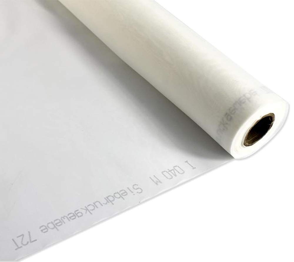 40 Yard x 50 Inches 100% Monofilament Polyester Silk Screen Printing Mesh Fabric - 250 Mesh (100T) White - Ideal for T-Shirt Printing, DIY Crafts, and Professional Screen Printing Projects