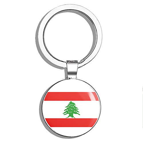 Double Sided Lebanon Flag Stainless Steel Keychain - Durable Key Ring Holder with Carabiner Clip for Keys, Backpacks & Travel Accessories | Perfect Gift for Lebanese Pride & Patriotism
