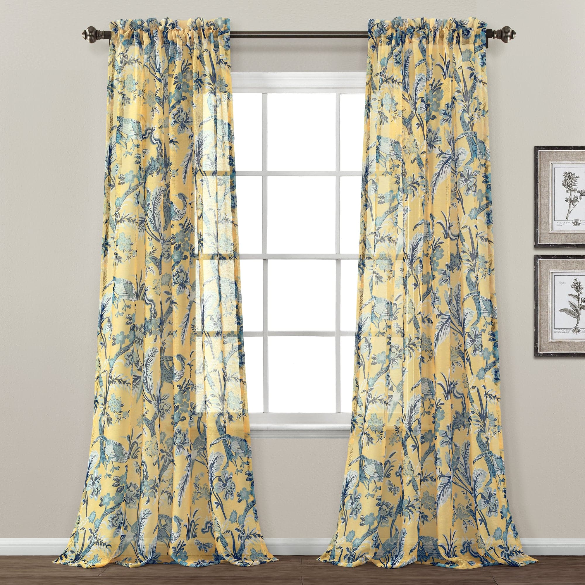 Sheer Window Curtain Panels Set - Light Filtering Voile Drapes for Living Room & Bedroom - Elegant Home Decor for Sun Protection & Privacy