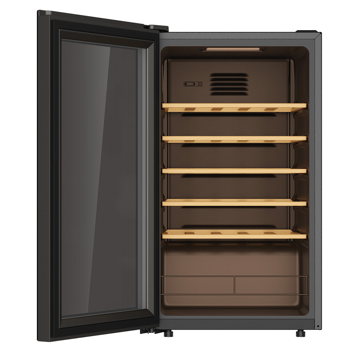 Haier 33 Bottle Dual Zone Wine Cooler Refrigerator - HWC90UC for Home, Office, and Restaurant Use
