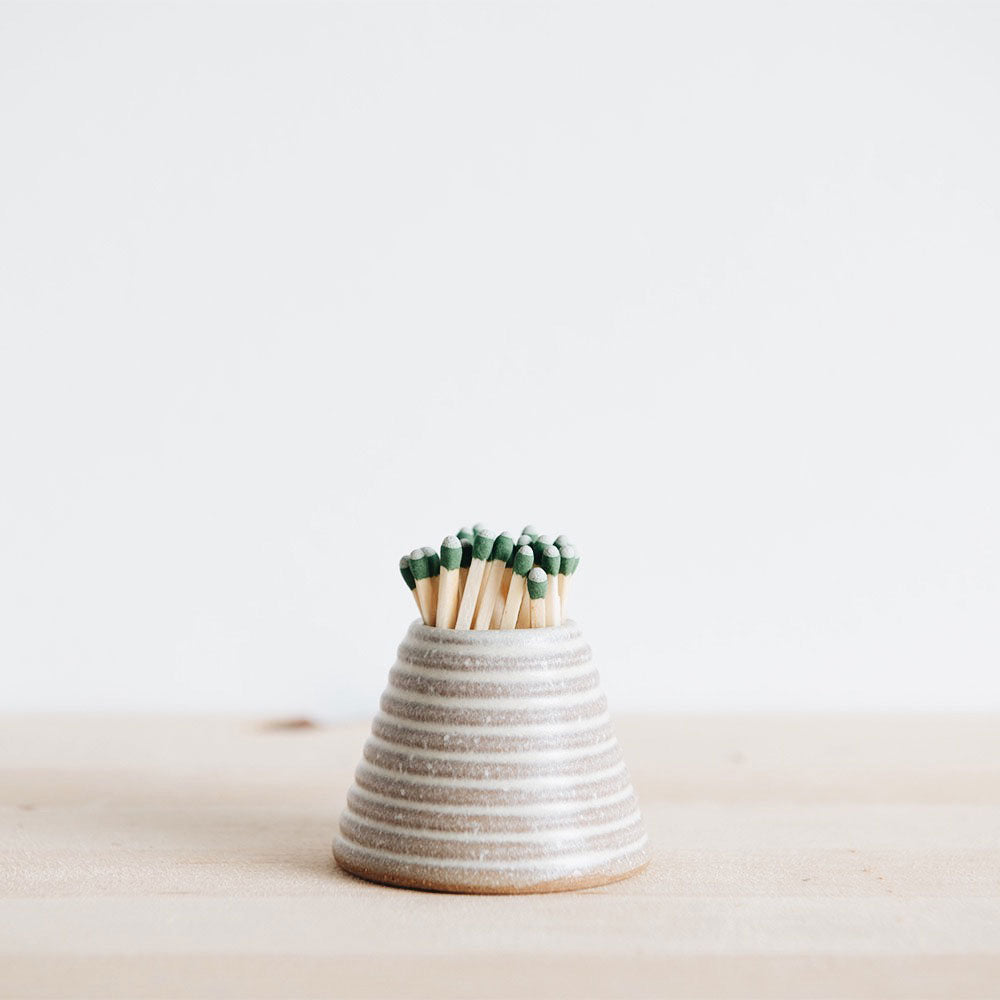 Premium Ceramic Match Striker Cone - Rustic Fireplace Accessory for Lighting Matches & Candles | Perfect for Fireplaces, Camping & Emergency Kits