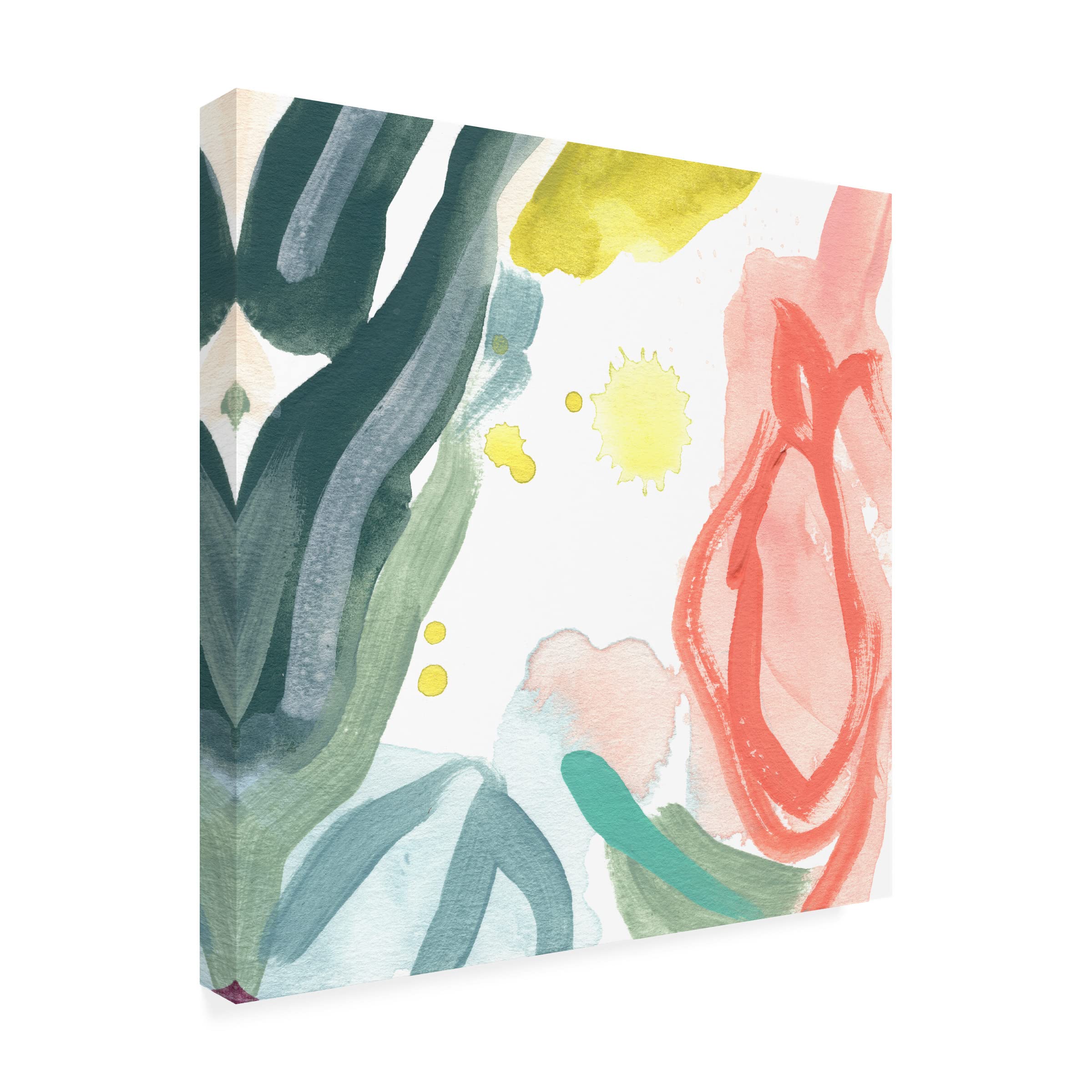 Trademark Fine Art 'Tropical Impulse V' Canvas Wall Art by June Erica Vess - Vibrant Tropical Painting for Living Room, Bedroom & Office Decor
