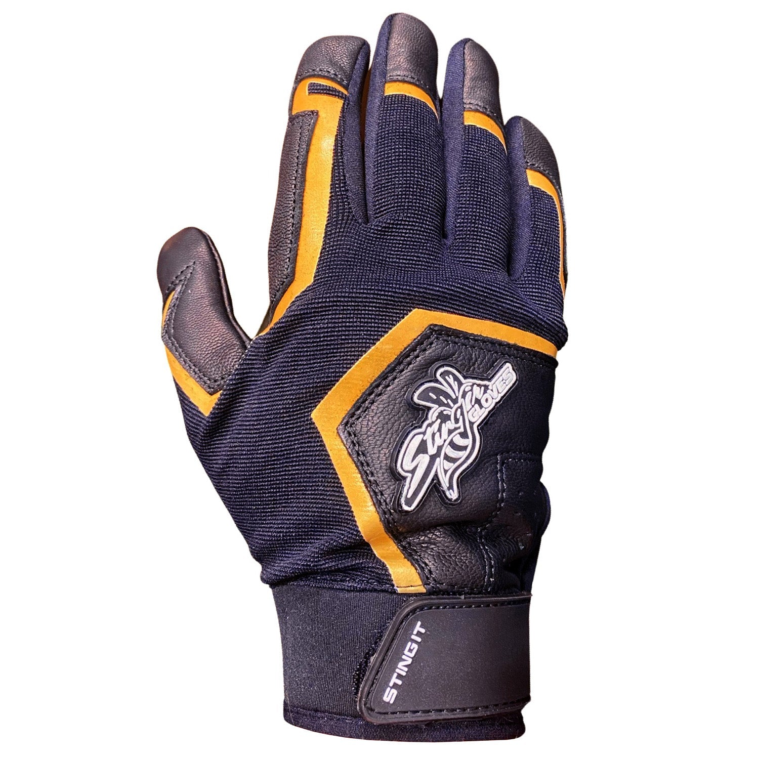 Sting Squad Batting Gloves - Black & Gold Baseball Gloves for Men & Women | Perfect for Training, Games & Outdoor Sports