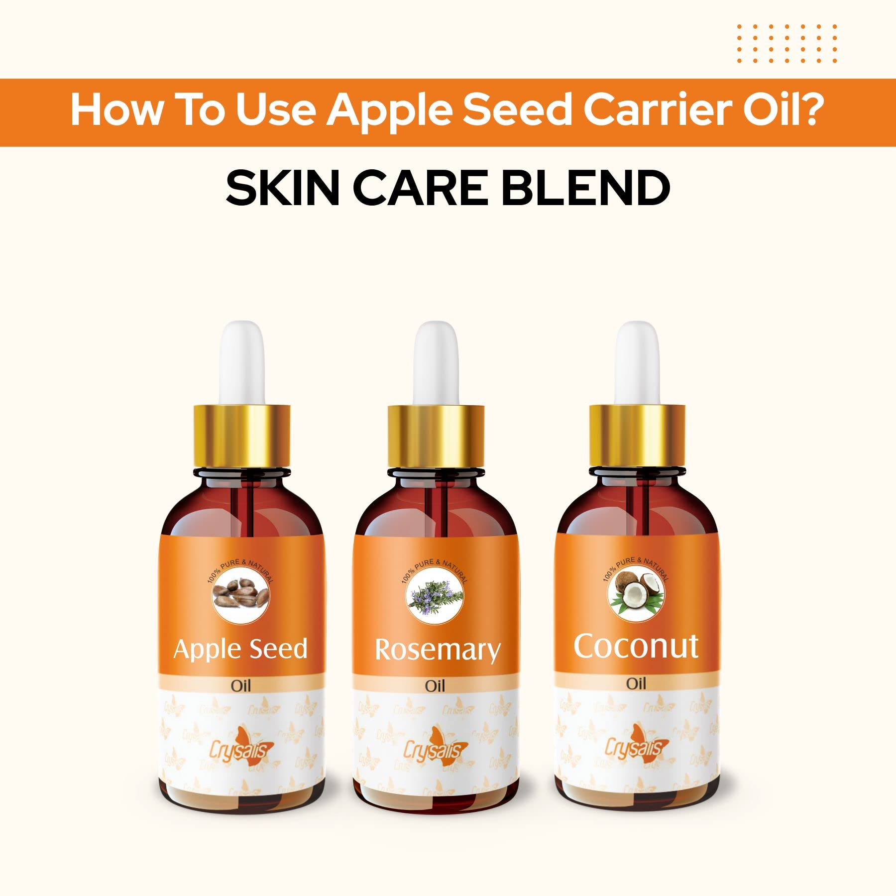100% Pure & Natural Crysalis Apple Seed Oil (Malus Domestica Pyrus Malus) - Organic Undiluted Carrier Oil for Skin & Hair Care - Therapeutic Grade Aromatherapy Oil - Promotes Healthy Skin & Hair - 100ml - Perfect for Massage, DIY Beauty Recipes & Relaxation Therapy