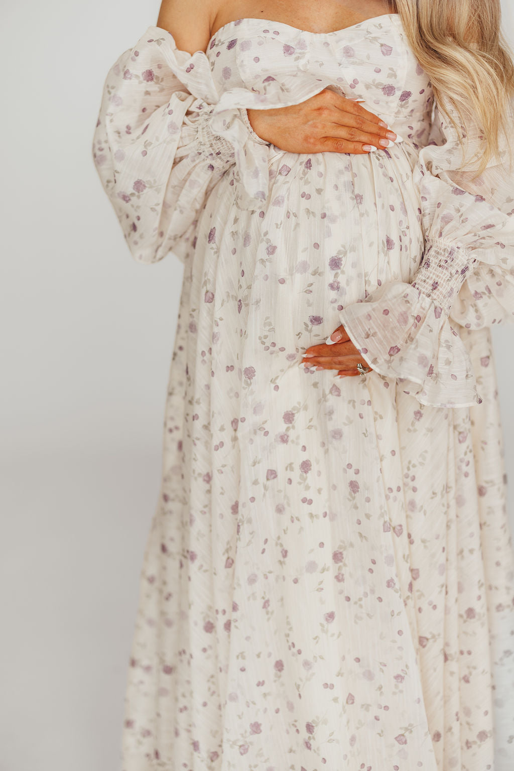 Dear Lily Floral Maxi Dress in Lilac - Maternity & Bump Friendly Women's Summer Dress for Beach, Wedding & Special Occasions