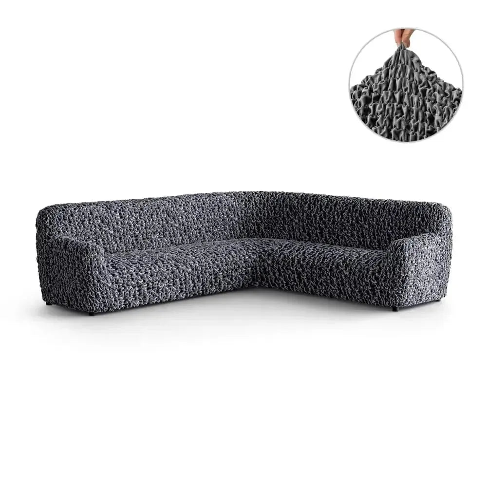 Fuco Velvet Corner Sofa Slipcover - Stretchable Furniture Protector for Living Room, Bedroom & Office - Soft & Durable Sofa Cover for Pets & Kids